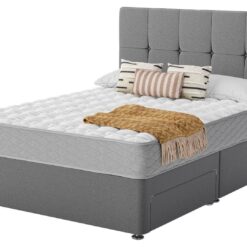 Sealy Eldon Comfort Double 2 Drawer Divan Bed - Grey