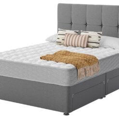 Sealy Eldon Comfort Double 4 Drawer Divan Bed - Grey