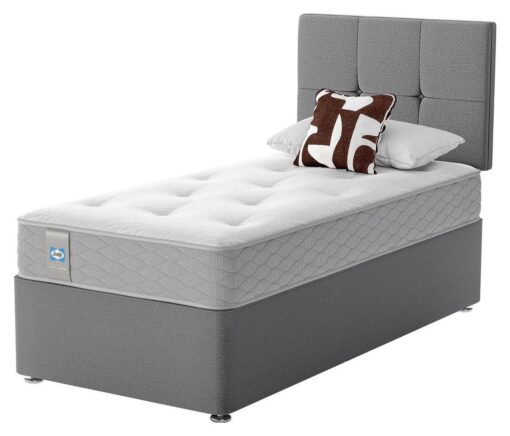 Sealy Newman Support Single Divan Bed - Grey