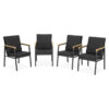 Set 4 Stackable Chairs Alessia L.58 D.67.5 H.90 Black/nature