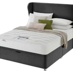 Silentnight 1000 Pkt Eco Kingsize Ottoman Divan Bed-Charcoal