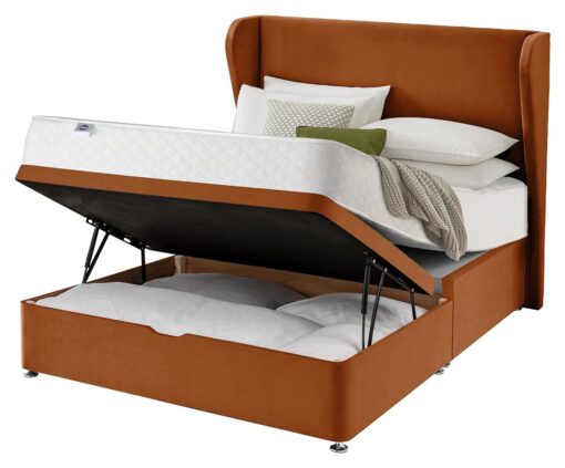 Silentnight 1000 Pkt Mem Superking Ottoman Divan Bed- Amber