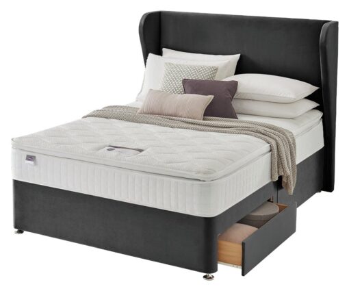 Silentnight Double Eco 2 Drawer Divan Bed - Charcoal