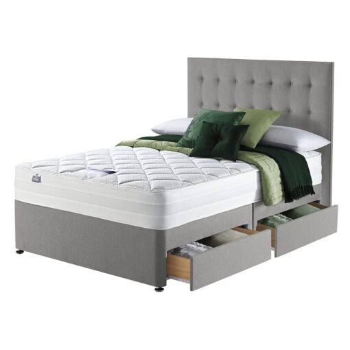 Silentnight Knightly Superking 4 Drawer Divan Bed - Grey