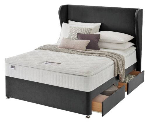 Silentnight Superking Memory 4 Drawer Divan Bed - Charcoal