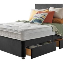 Silentnight Travis Double Ortho 4 Drawer Divan Bed- Charcoal