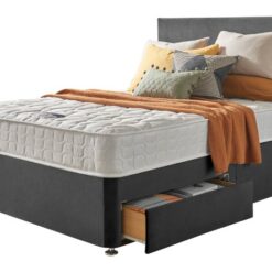 Silentnight Travis Small Double 2 Drawer Divan Bed- Charcoal