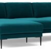 Swoon Almera Velvet Left Hand Corner Sofa - Kingfisher Blue