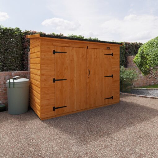 Tiger 3 Ft. W x 7 Ft. D Shiplap Pent Wooden Bike Shed