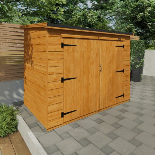 Tiger 7 ft. W x 4 ft. D Solid Wood Shiplap Pent Bike Shed