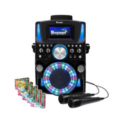 (Wired, 1000 Songs) Groovebox Bluetooth CDG Karaoke Machine. Built in Screen & Disco Lights