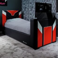 X Rocker Cerberus Single TV Lift Ottoman Gaming Bed - Red