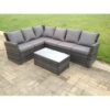 (left corner sofa +oblong table, without covers) high back rattan corner sofa set outdoor furniture