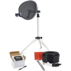 (10 Meter RG6 + TRIPOD SATFINDER Black ) Viewi Portable Satellite RV Dish Kit Camping Tailgating with Quad Tripod & Sat Finder