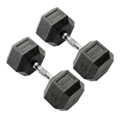 (2 x 20kg) York Commercial Rubber Hex Dumbbells