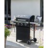 3 - Burner Free Standing and Portable Liquid Propane Gas Grill with Side Burner