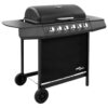 63.5cm 6-Burner Natural Gas Barbecue Grill with Side Shelf