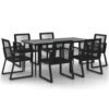 (7 piece) vidaXL Garden Dining Set Black Outdoor Furniture 3/5/7/9 Piece Multi Sizes