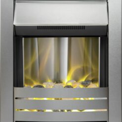 Adam Helios Electric Inset Fire - Brushed Steel