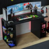 Asna Gaming Computer Desk with 5 Shelves, 60 D x 136W x 75H cm