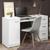 Athiya Computer Writing Desk with 3 Drawers, 1 Door and 1 Storage Shelf - 45 D x 136 W x 77 H cm