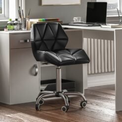 (Black) Geo Computer Chair Office Ergonomic Faux Leather