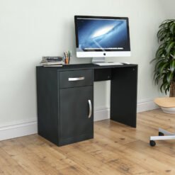 (Black) Hudson 1 Drawer 1 Door Computer Desk Office Study