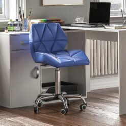 (Blue) Geo Computer Chair Office Ergonomic Faux Leather