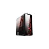 CiT Blaze PC Gaming Case, Mid-Tower ATX, 6 Halo Single-Ring Red LED Fans, Tempered Glass, Water-Cooling Ready, For Enhanced Gaming | Black