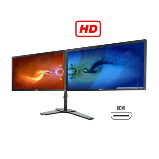 Dual Monitor Screen Bundle 2 X 22" DVI to HDMI VGA New Dual Stand HD