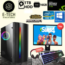 Fast Gaming PC Computer Bundle Intel Core i5 16GB 1TB HDD GTX 1650 W10