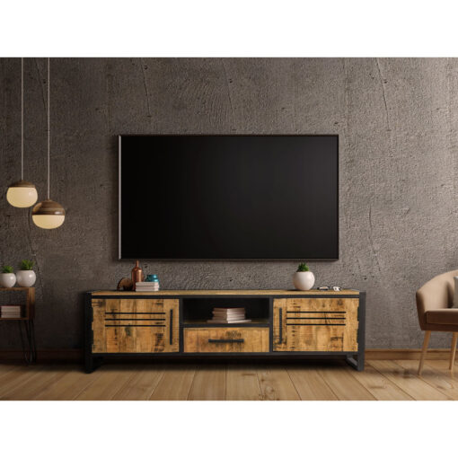 Frais Industrial Mango Wood Tv Unit 160cm