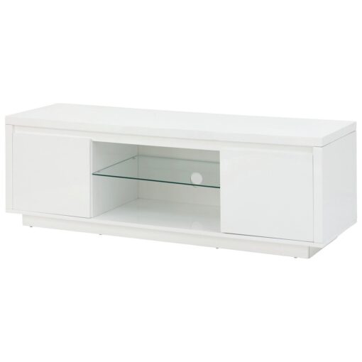 GFW Polar 2 Door Large TV Unit - White Gloss