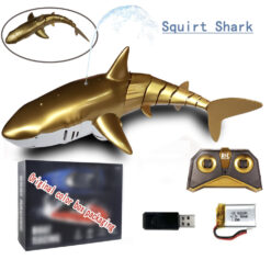 ( Gold) Remote Control Sharks Toy for Boys Kids Girls Rc Fish Animals Robot Water Pool Beach Play Sand Bath Toys