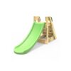(Green) Rebo 4ft Toddler Adventure Slide with Wooden Platform and Climbing Wall