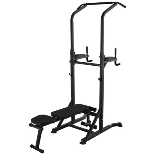 HOMCOM Adjustable&Folded Dip Stands Multi-Function Pull-ups Sit-ups Fitness tool