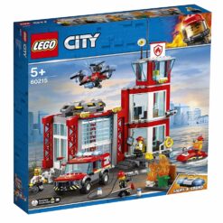 LEGO 60215 City Fire Station Garage Building Set with Truck Toy, Water Scooter, Drone and 3 Firefighter Minifigures, Fireman Toys for Kids