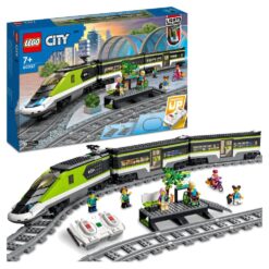 LEGO 60337 City Express Passenger Train Set, Remote Controlled Toy with Working Headlights, 2 Coaches and 24 Track Pieces, for Kids 7 Plus Years Old