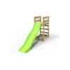 (Light Green) Rebo Add-on Wooden Platform with 6FT Slide for Wooden Garden Swing Sets