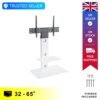 Mahara Cantilever TV Stand with Brackets, White, Rectangle Base, TVs up to 60"