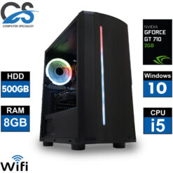 (Only Tower) Gaming Bundle PC 22" Core i5 HDD 500GB Nvidia GT710 2GB 8GB RAM Wi-Fi Windows 10