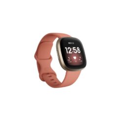 ( Pink / Soft Gold Aluminium) FitBit Versa 3 Health and Fitness Smartwatch