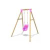 Rebo Wooden Garden Swing Set with Baby Seat - Pluto Pink