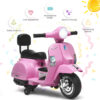 Ride On Vespa Battery Powered 6V Toddler Scooter Retro Electric Motorbike