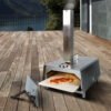 SHATCHI Portable Outdoor Pizza Oven Charcoal Wood Fired Grill Smoker with Stone