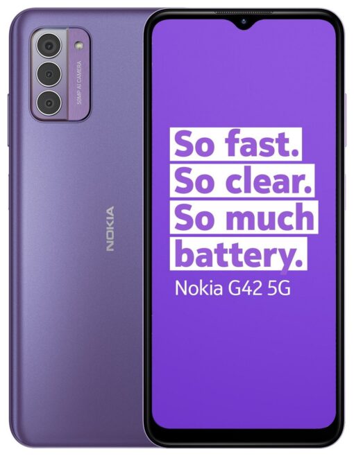 SIM Free Nokia G42 5G 128GB Mobile Phone - Purple