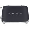 Smeg TSF01BLMUK 950W Retro Style 2 Slice Toaster, Black