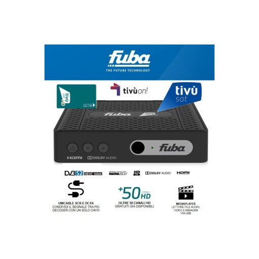 TivùSat FUBA ODE718 HD Italian Decoder +ACTIVATED Tivusat Card