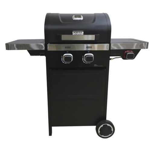 Vista Norfolk Grills 2 - Burner Free Standing and Portable Liquid Propane Gas Grill with Side Burner