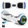 (White) Hoverboard 6.5'' Smart Self-Balancing Scooter with Bluetooth & LED Lights Best Gifts